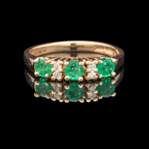 Pre-Owned 14K Emerald and Diamond Ring