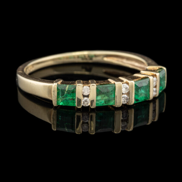 Pre-Owned Emerald and Diamond Band