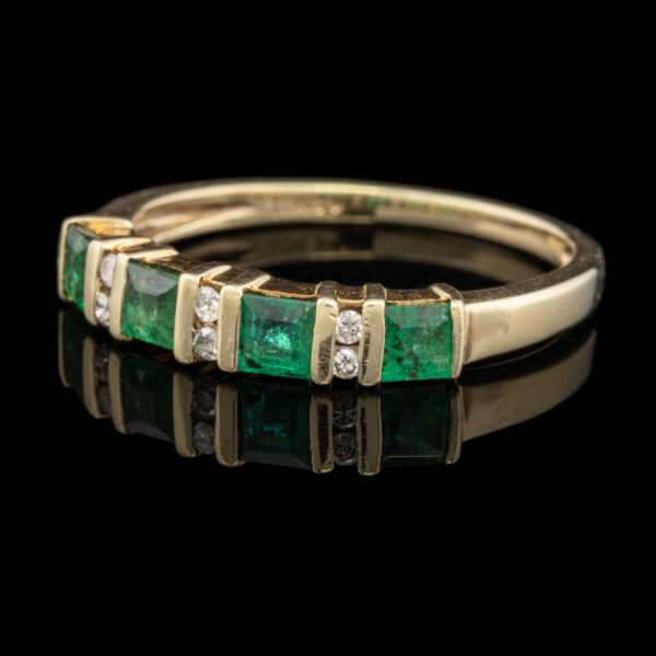 Pre-Owned Emerald and Diamond Band