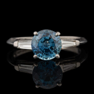 Pre-Owned Platinum Sapphire and Diamond Ring