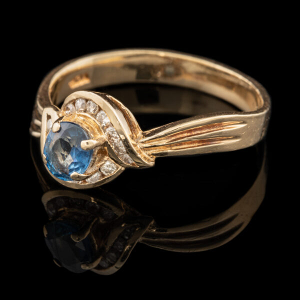Pre-Owned 14K Sapphire and Diamond Ring