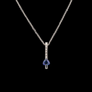Sapphire and Diamond Pendant in 14K