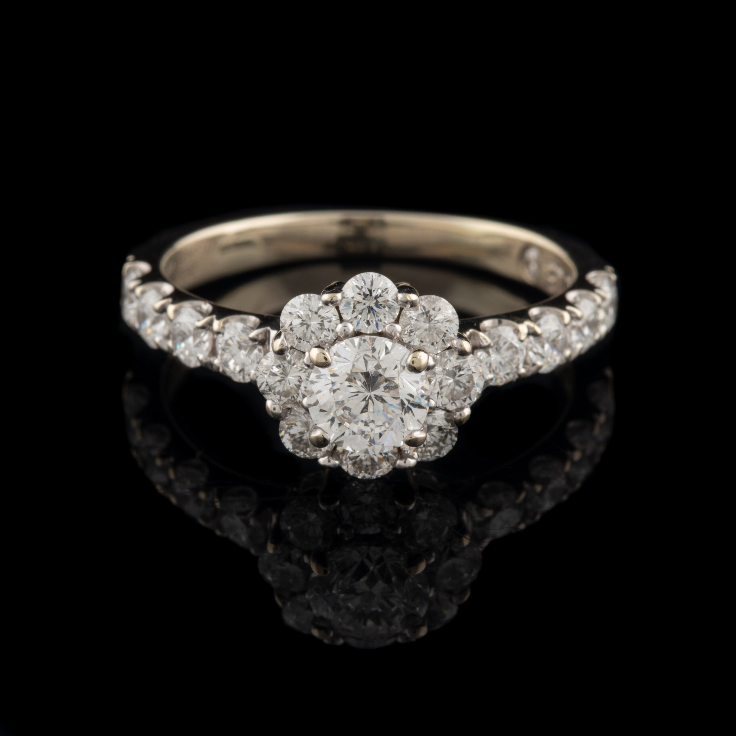 Pre-Owned 1.29 Total Carat Weight Signature Leo Diamond 14K Halo Ring