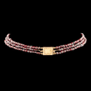 Antique 14k Bohemian Garnet Bead Necklace